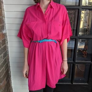 Vintage 80s Hot Pink Dress By Virgo II Size 12